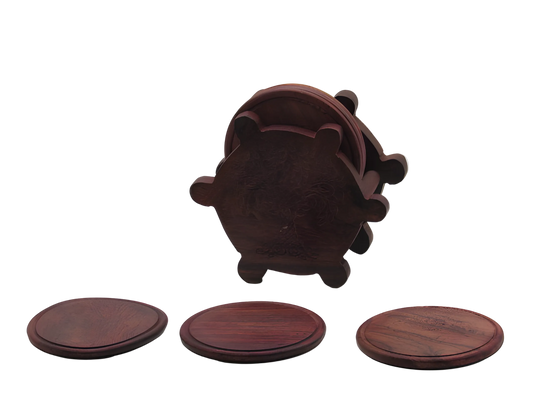 Handcrafted wooden coasters set with tree of life design