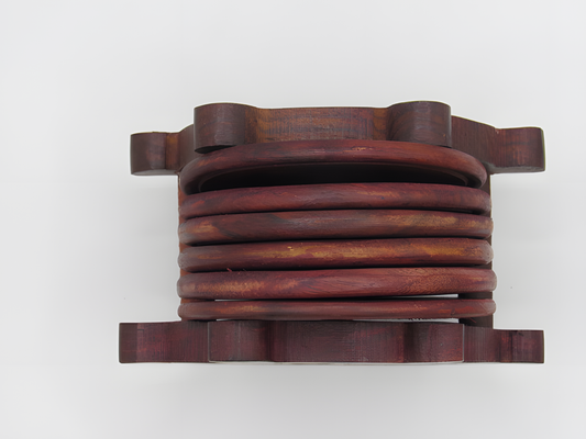 Wooden wall shelf with a unique design on a white background