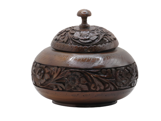 Premium Kashmiri Walnut Wood Decorative wooden box with intricate carvings