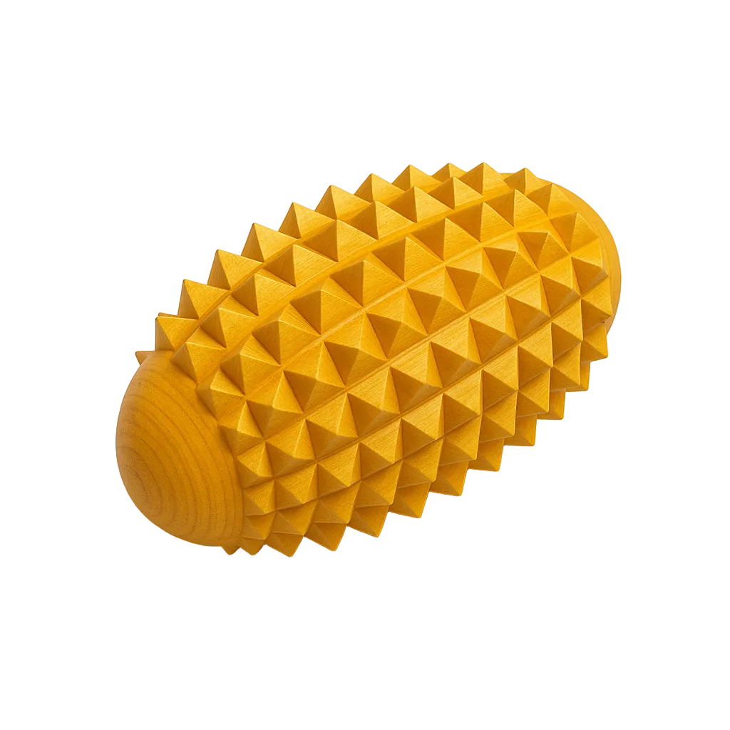 Wooden spiked acupressure hand massager