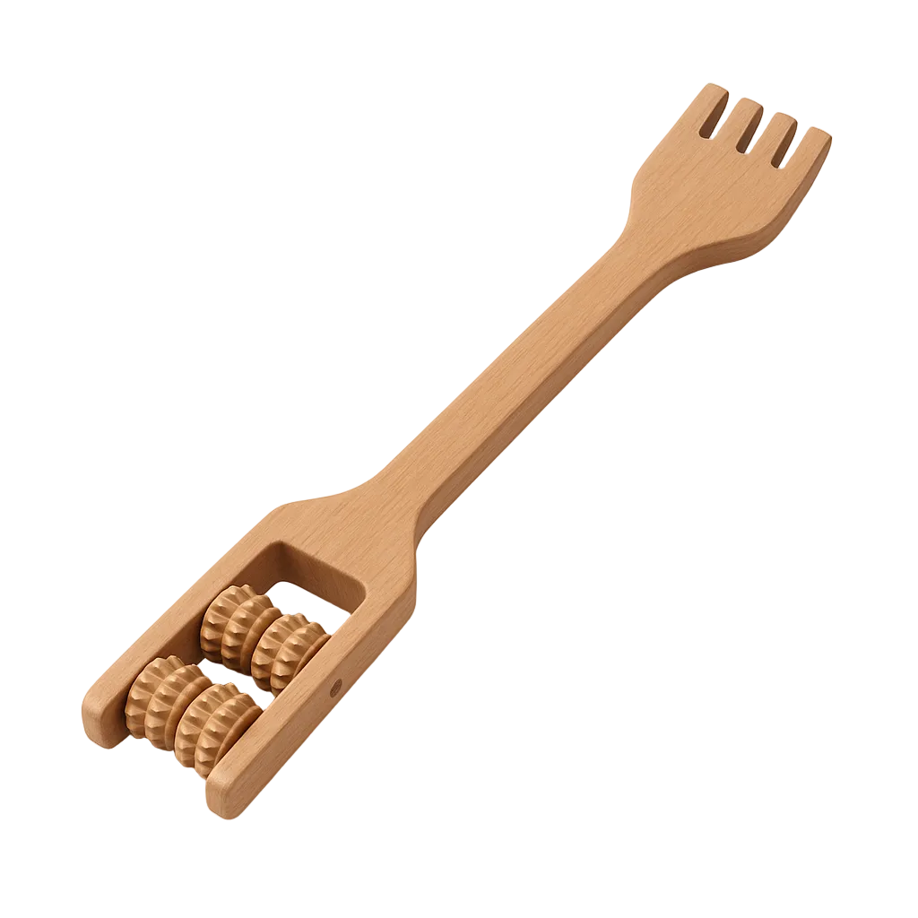 Handcrafted wooden body massage therapy tool