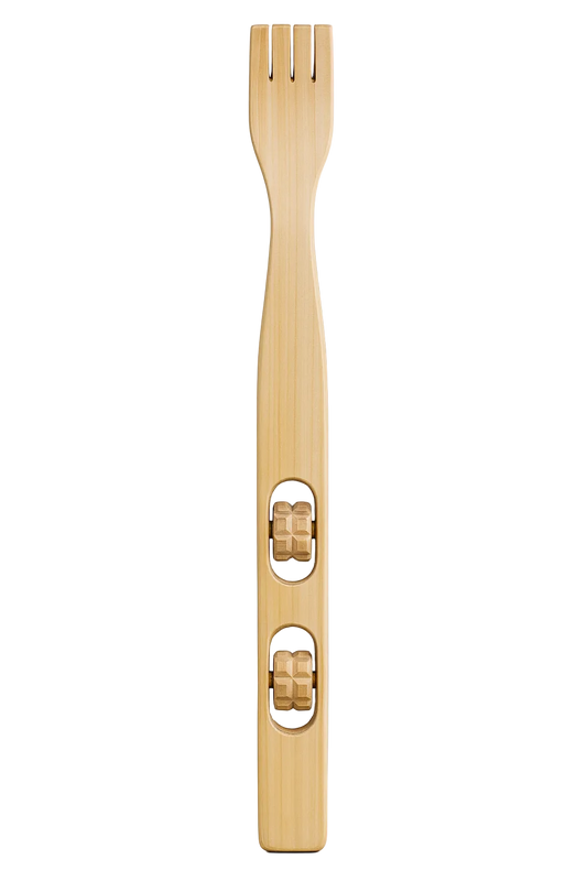Handcrafted wooden back scratching tool