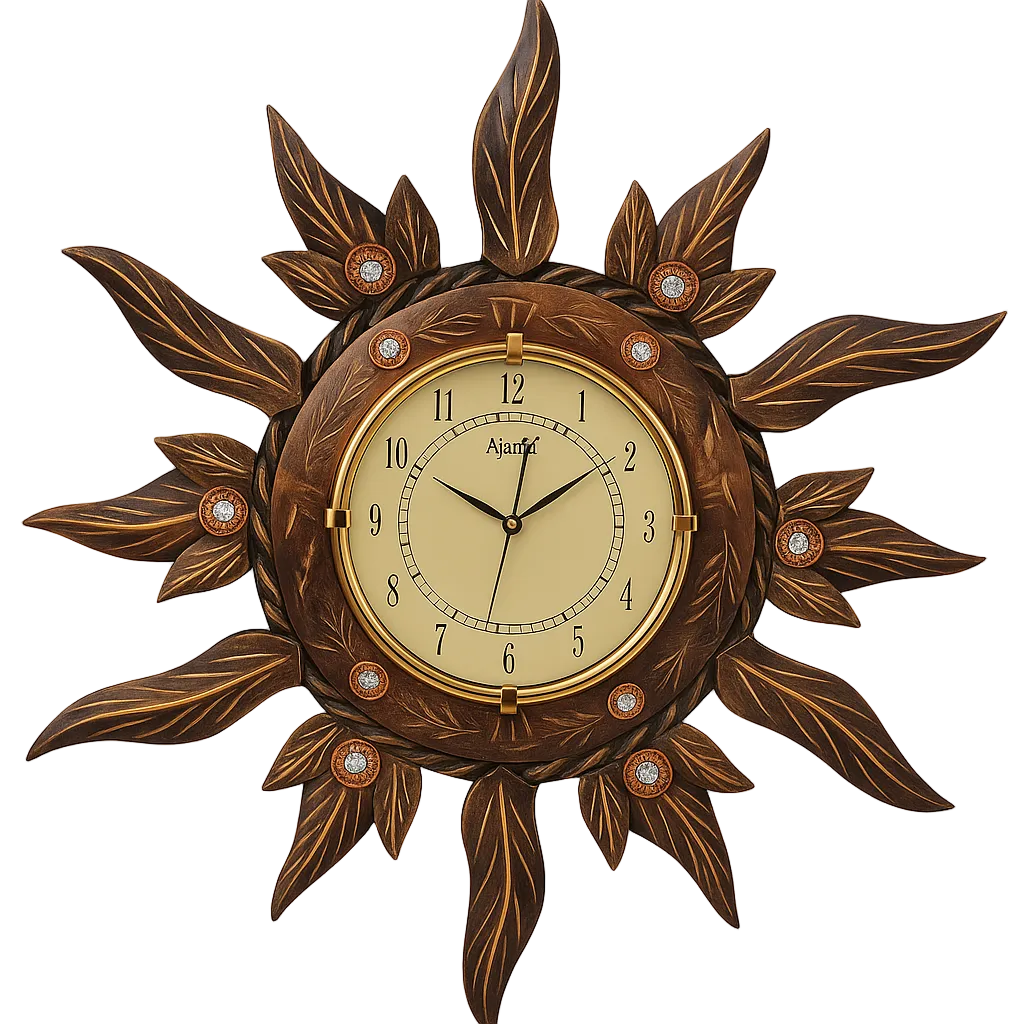 Sun shape antique style decorative wall clock