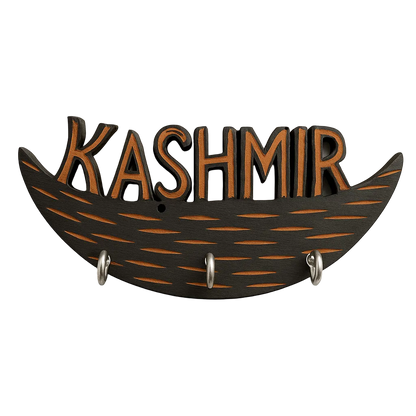 Handcrafted wooden Kashmir boat key holder