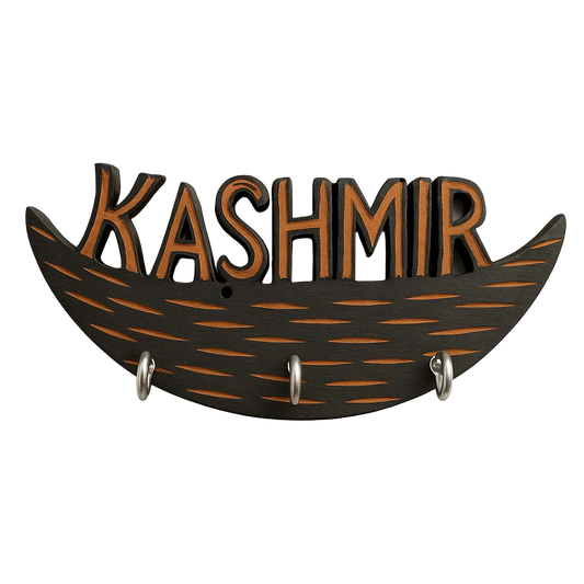 Handcrafted wooden Kashmir boat key holder