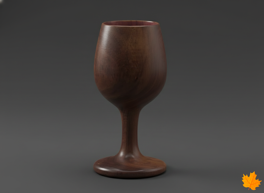 Handcrafted walnut wood Classic Walnut Wine Goblet for home decor and gifting.