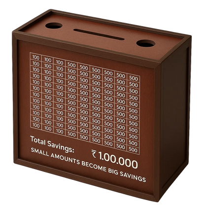 Handcrafted Kashmiri walnut wood hand carved money bank