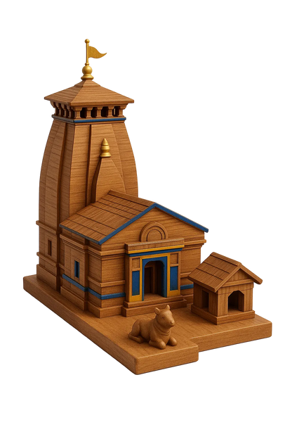 Handcrafted Kedarnath temple miniature 3D showpiece