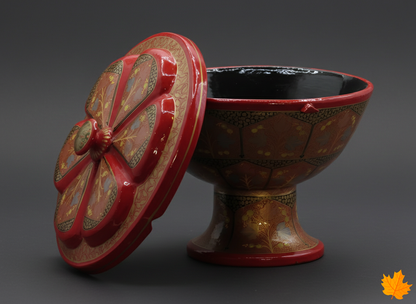 Painted Floral Pedestal Pot