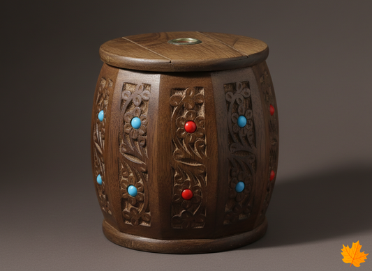 Floral Carved Money Gullak