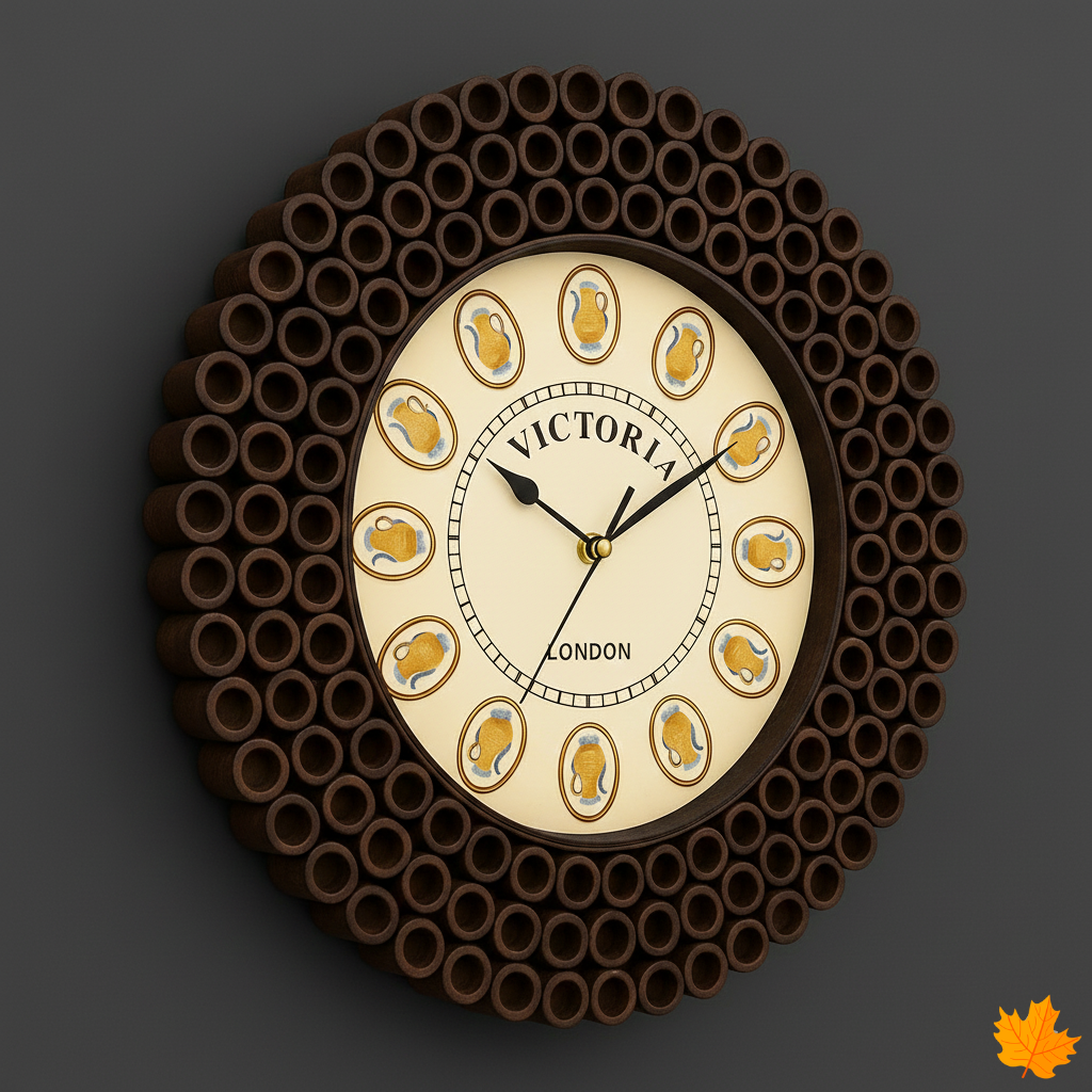 Classic handcrafted wooden wall clock