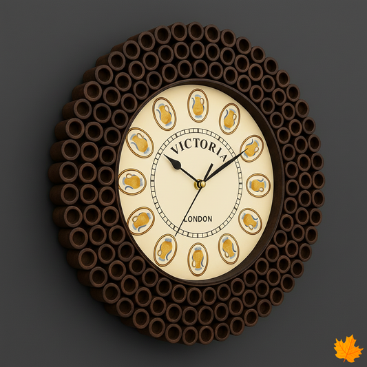 Classic handcrafted wooden wall clock