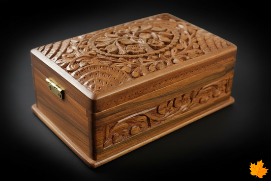 Floral Carved Storage Box