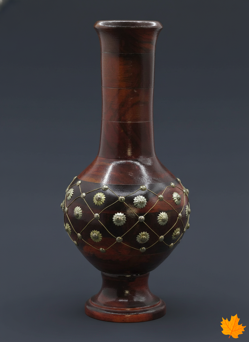 Vase with Brass Inlay Accents