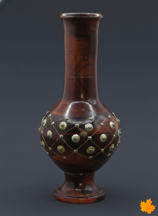 Vase with Brass Inlay Accents