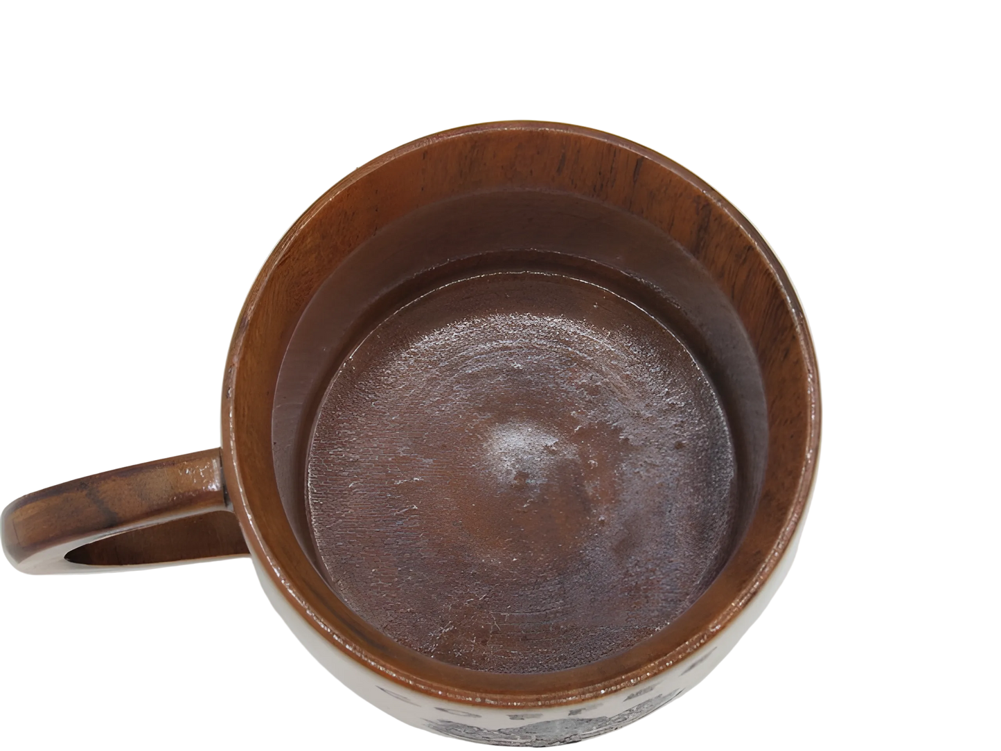 Handcrafted wooden coffee mug with chinar leaf motif