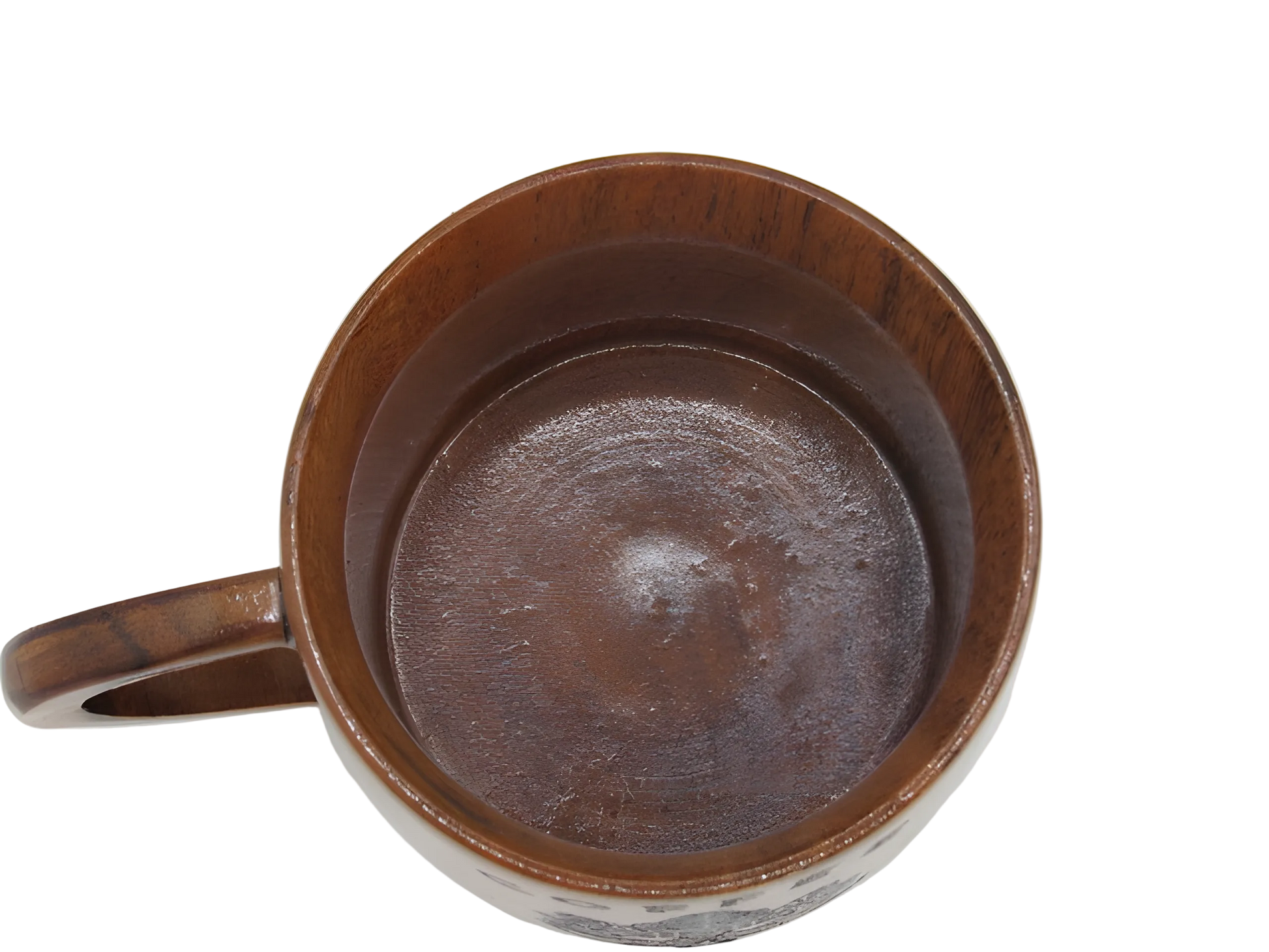 Handcrafted wooden coffee mug with chinar leaf motif