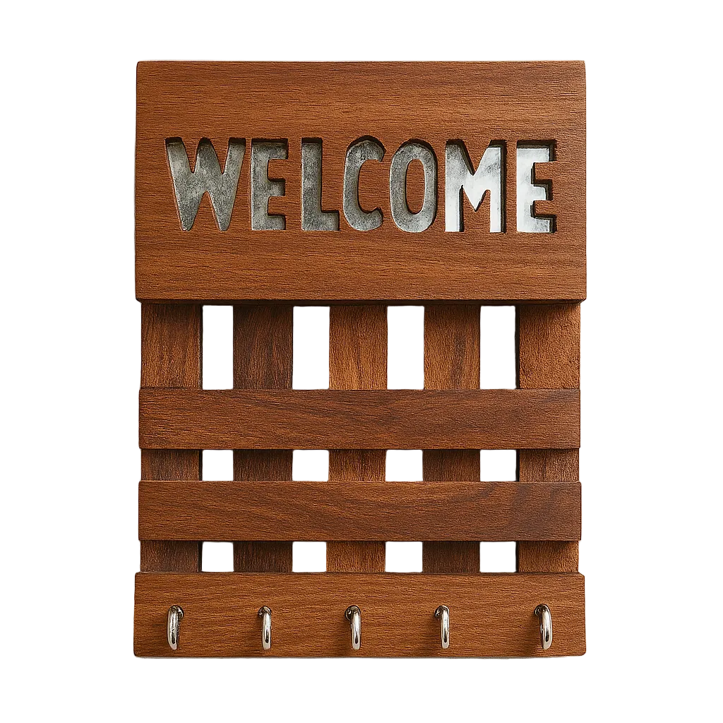 Handcrafted wooden custom message key holder