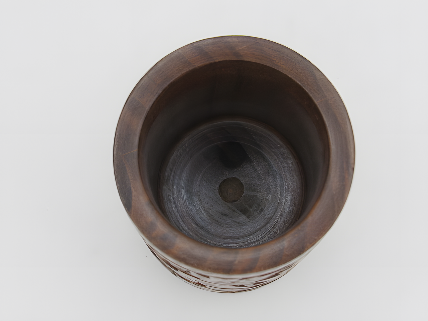 Carved Cylindrical Decorative Pot