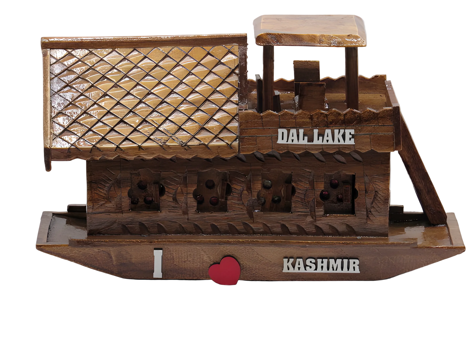Handcrafted wooden Dal Lake houseboat decorative showpiece