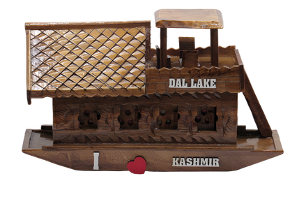 Handcrafted wooden Dal Lake houseboat decorative showpiece
