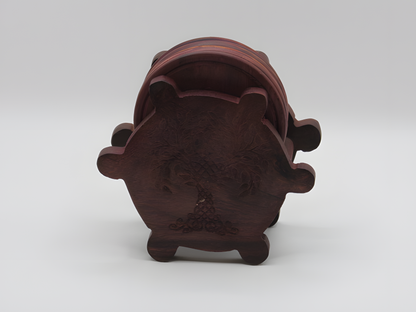 Brown ceramic incense burner on a white background