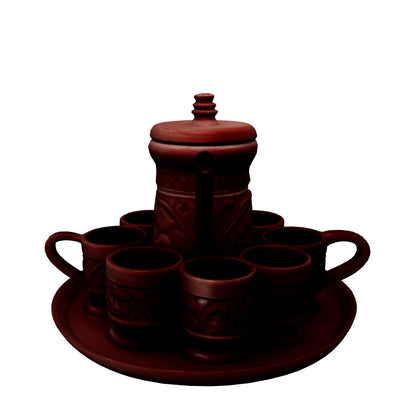 Carved Kashmiri Tea Set