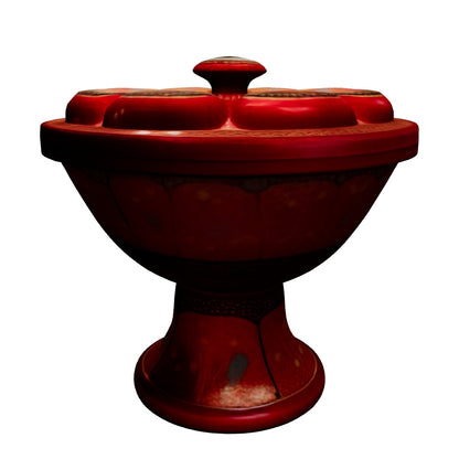 Painted Floral Pedestal Pot