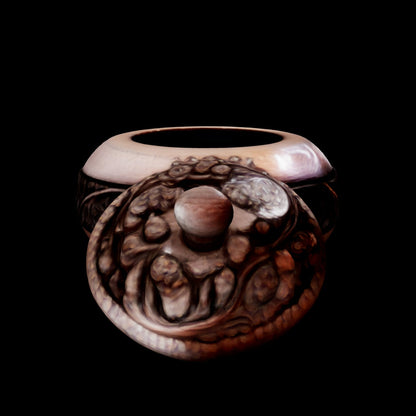 Tiffin/Snack Box with Floral Carving