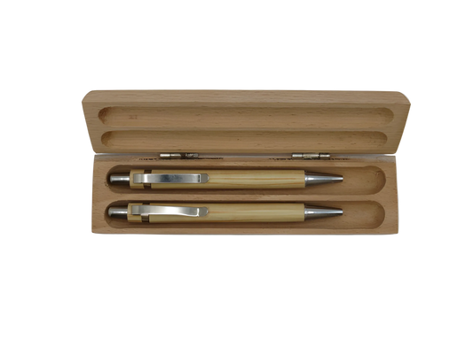 Handcrafted wooden pen gift set with Kashmir theme
