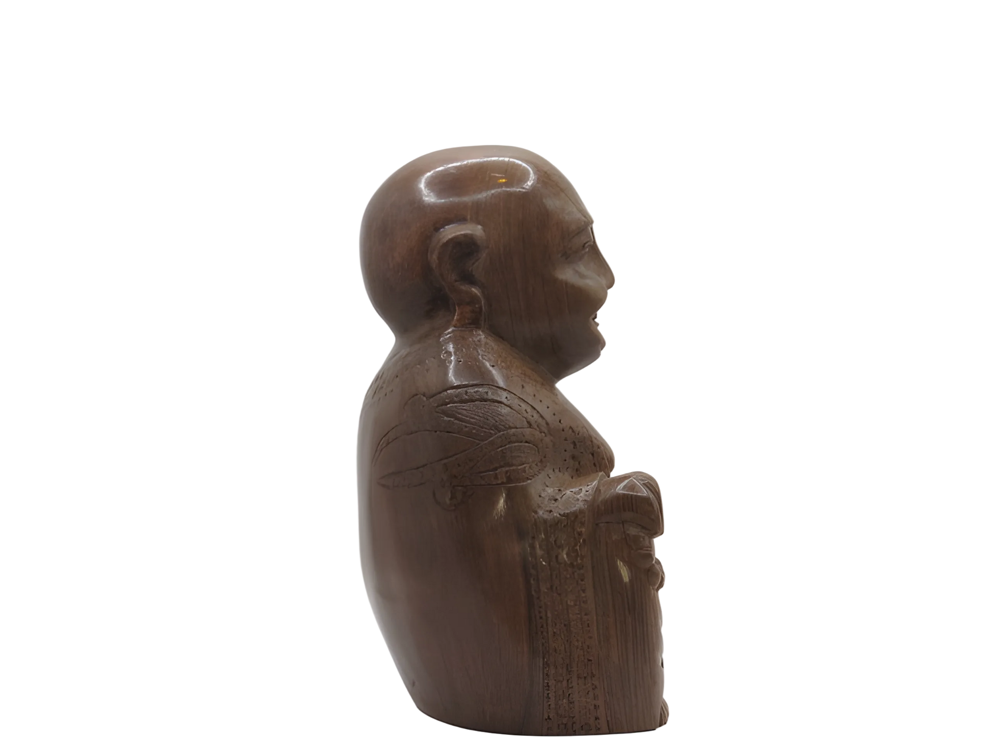 Premium Kashmiri Walnut Wood sculpture of a seated figure