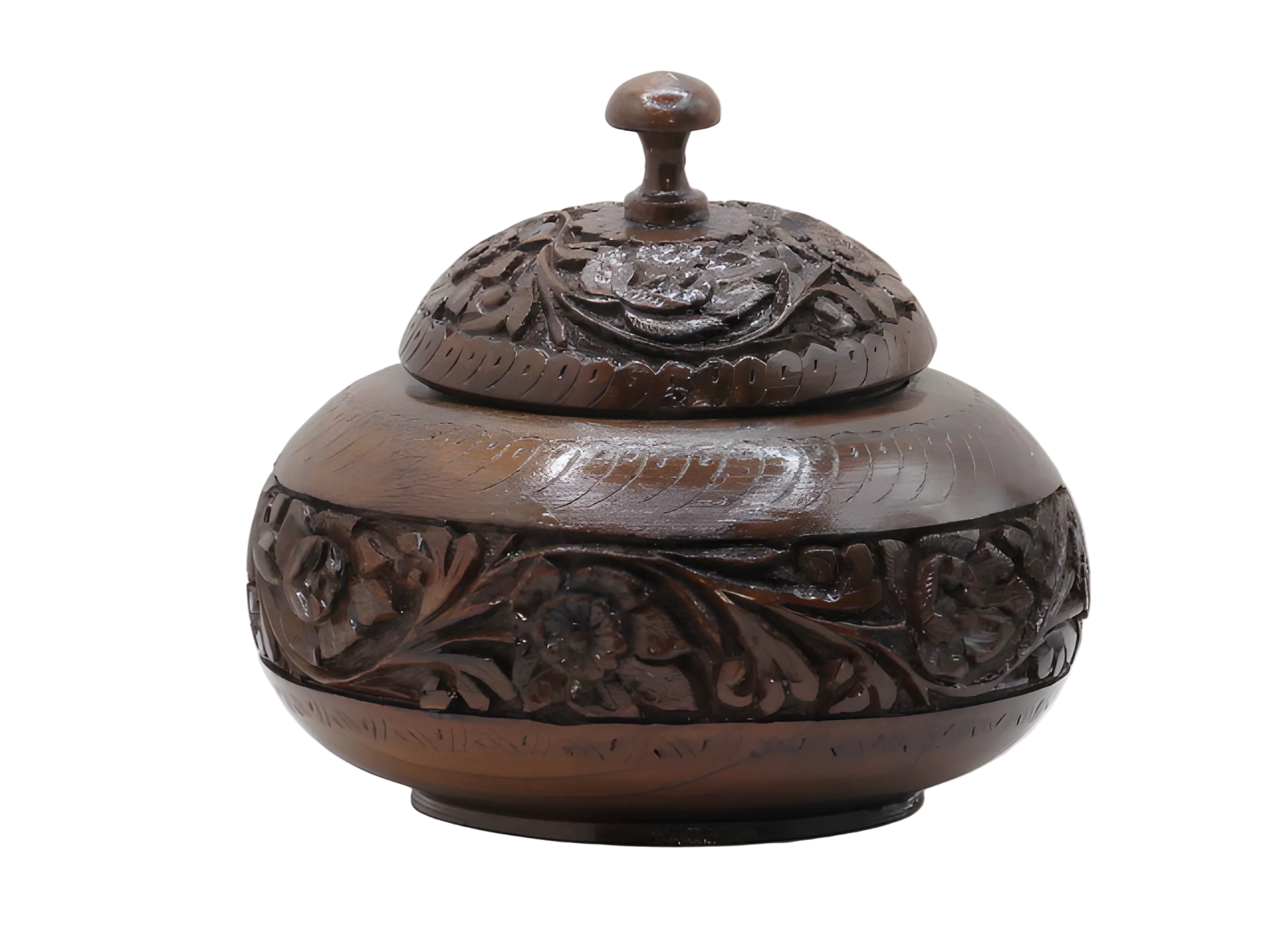 Premium Kashmiri Walnut Wood Decorative wooden box with intricate carvings