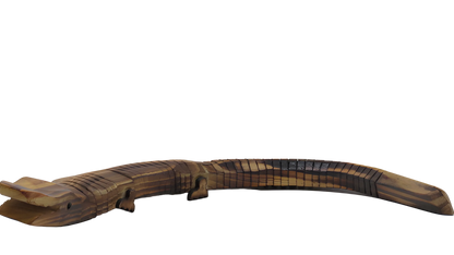 Handcrafted articulated wooden crocodile decorative toy