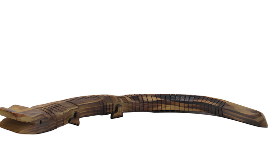 Handcrafted articulated wooden crocodile decorative toy
