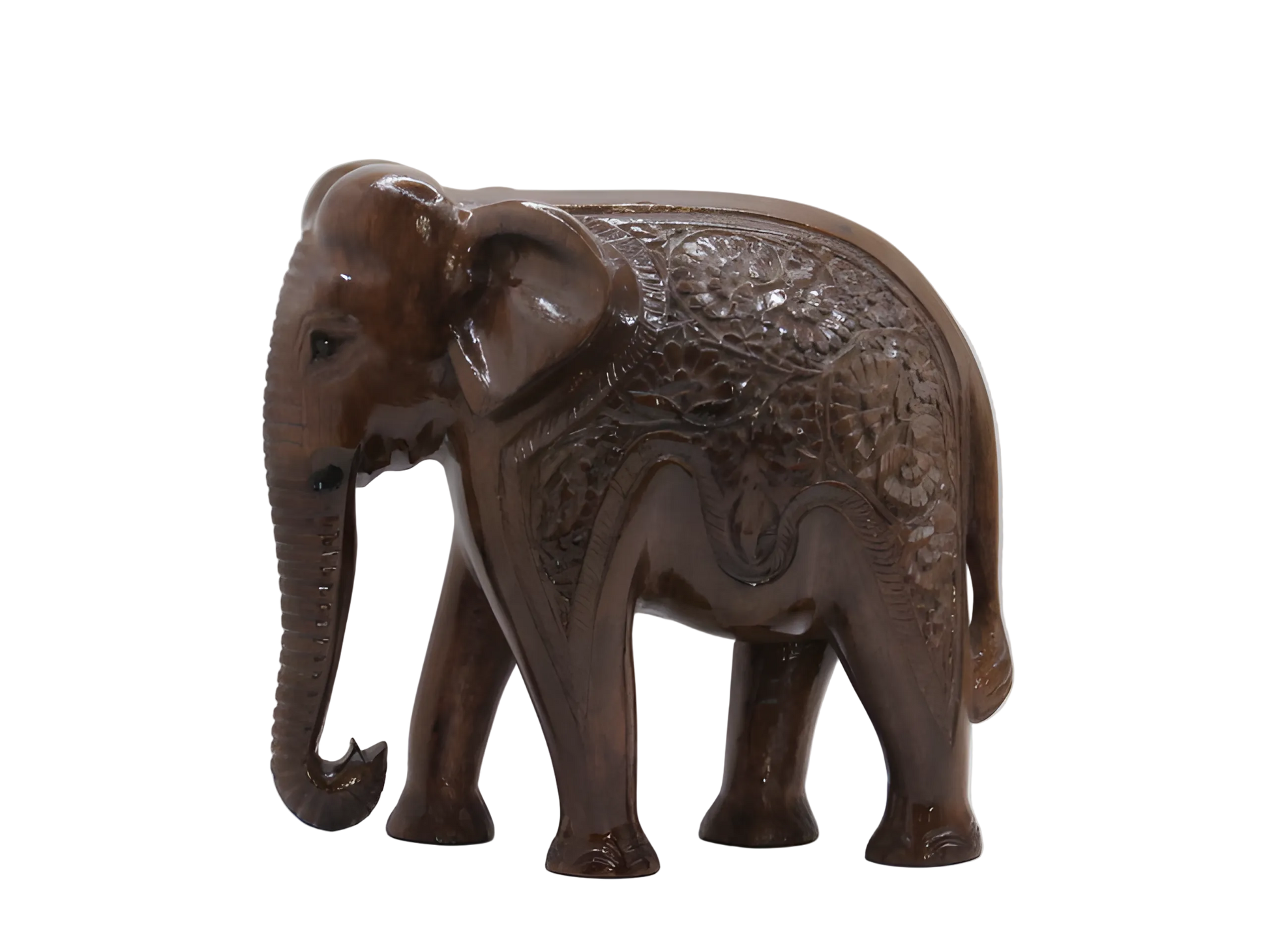 Handcarved wooden mini elephant decorative figurine