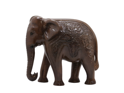 Handcarved wooden mini elephant decorative figurine