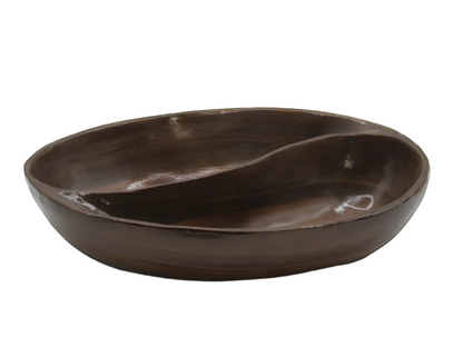 Brown walnut wood bowl
