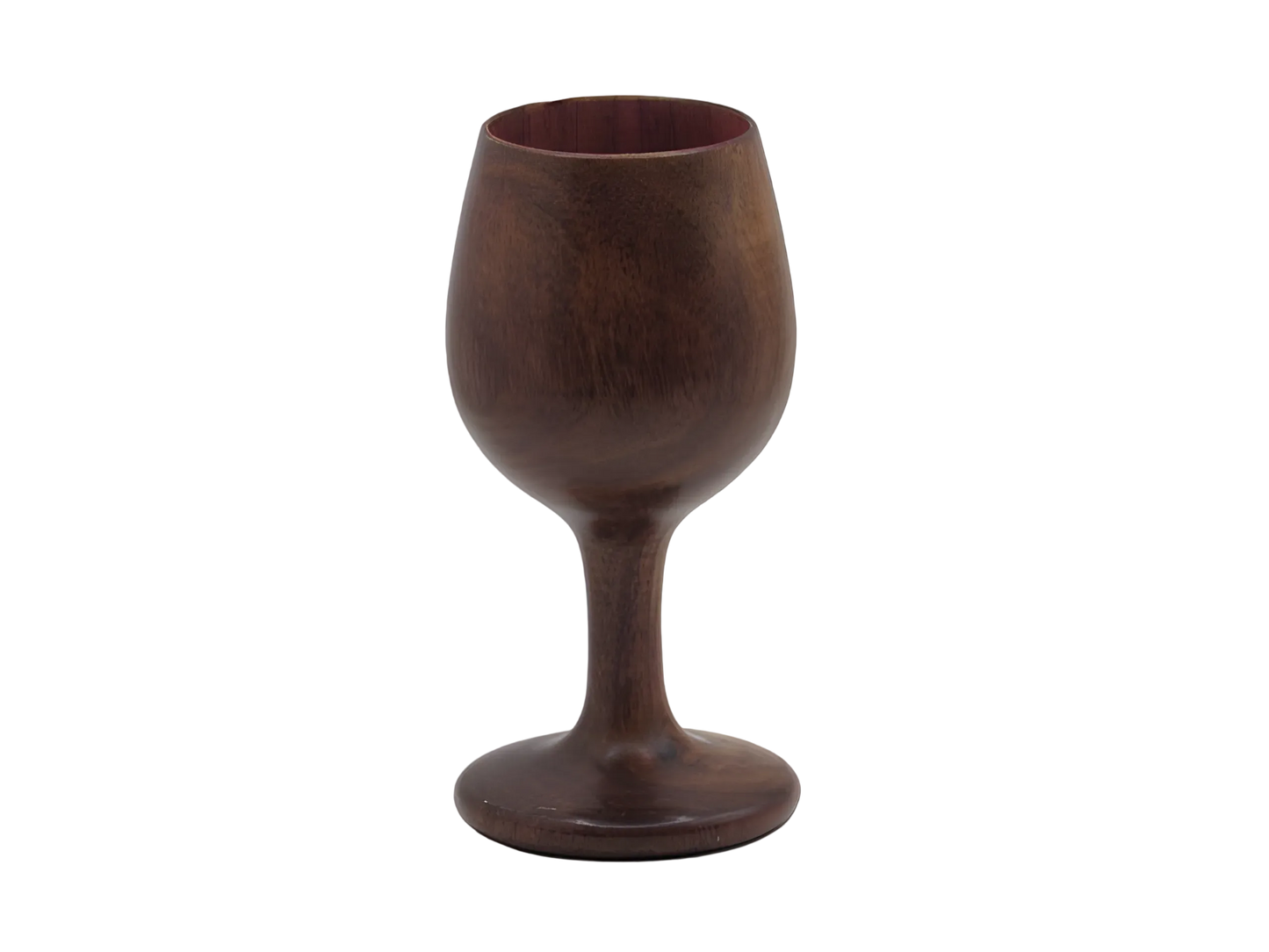 Classic handcrafted walnut wood wine goblet