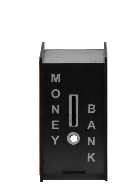 Black finish handcrafted wooden savings tracker for one lakh goal