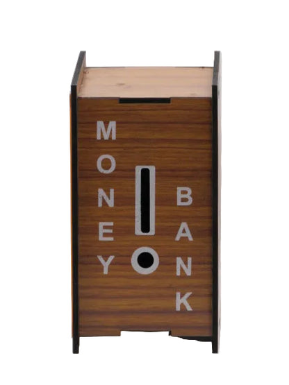Wooden box with 'MONEY' text on a white background