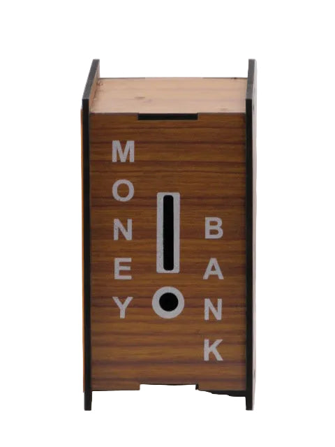 Wooden box with 'MONEY' text on a white background